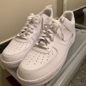 All White Nike Air Force one’s size 15 men’s shoes